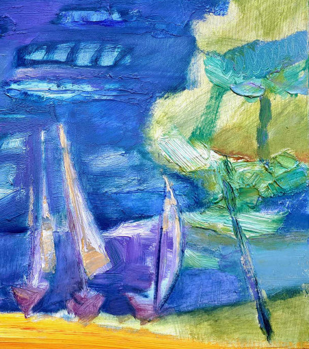 Spring by the sea original painting by Saulius Kruopis. Home