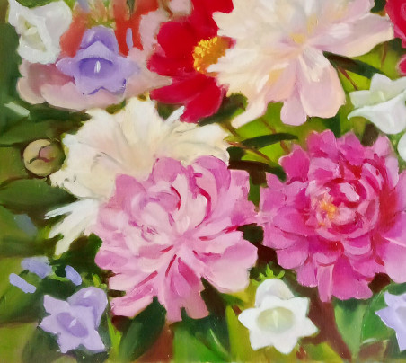 Peonies original painting by Rima Rusinova. Flowers