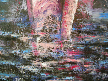 Pink elephant original painting by Viktorija Labinaitė. Animalistic Paintings