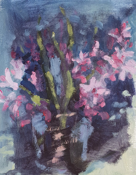 Hyacinths original painting by Nadia Petraitienė. Home