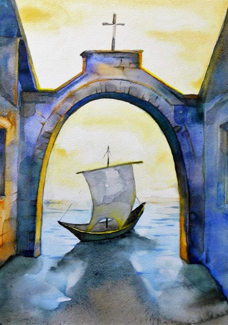 Departure original painting by Algirdas Zibalis. Home