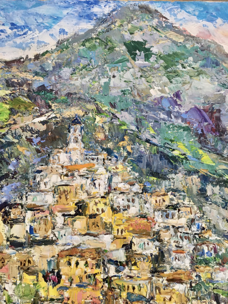 Amalfi coast original painting by Vilma Gataveckienė. Lithuanian Landscape Paintings