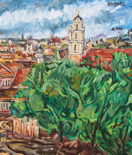 Vilnius view from Barbakan original painting by Daumantas Tomas Pilipavičius. Home