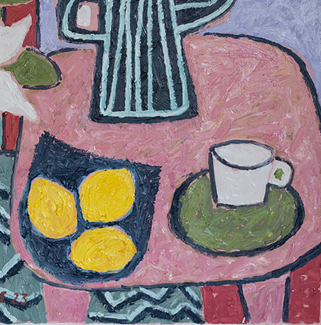 Still life with a teapot original painting by Vytautas Jūrevičius. Still-Life