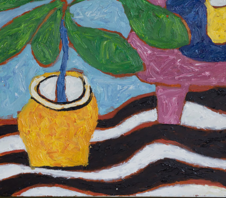 Still life with a yellow teapot original painting by Vytautas Jūrevičius. Still-Life