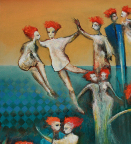 Red Hair original painting by Rolandas Butkevičius. Dance - Music