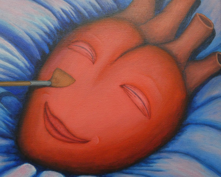 Something tickled my heart original painting by Motiejus Stonys. Fantastic