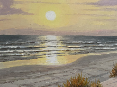 Romantic evenings original painting by Rimantas Virbickas. Marine Art