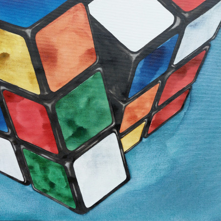 Rubik's cube original painting by Tomas Bernatonis. Home