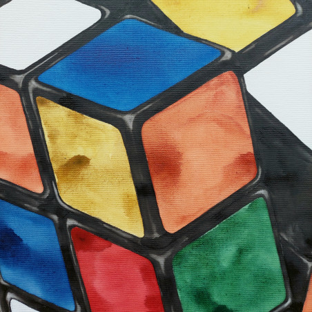 Rubik's cube original painting by Tomas Bernatonis. Home