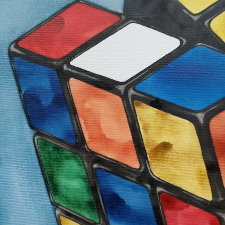 Rubik's cube original painting by Tomas Bernatonis. Home