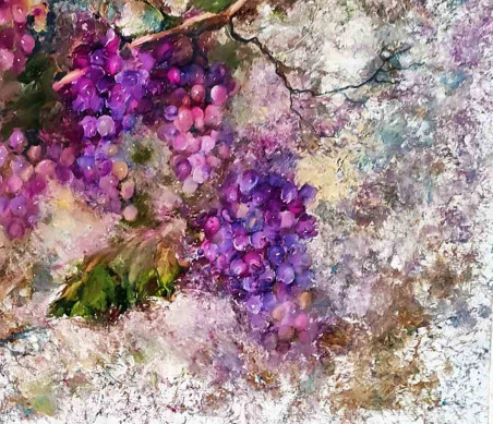 Pinched grapes original painting by Birutė Butkienė. Home