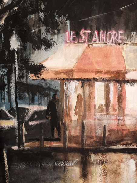 Le St Andre Bistro original painting by Eugis Eidukaitis. Home