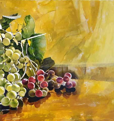 Bunch of grapes original painting by Rimas Nаkrašas. Home