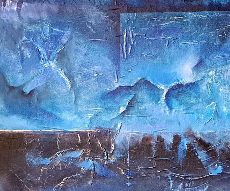 Blue original painting by Jonas Dailidėnas. Abstract Paintings