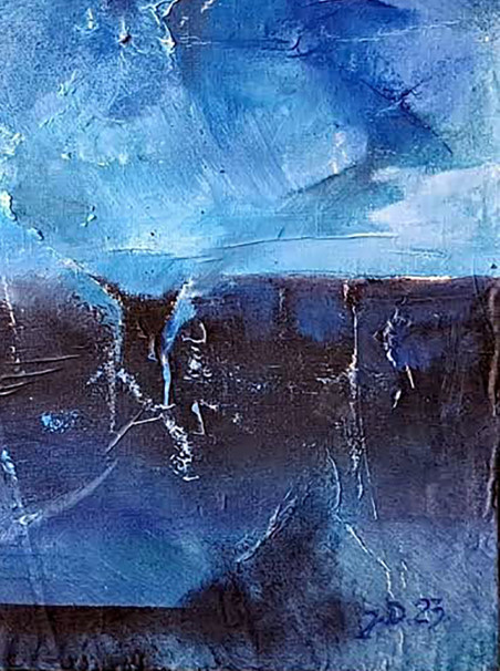 Blue original painting by Jonas Dailidėnas. Abstract Paintings