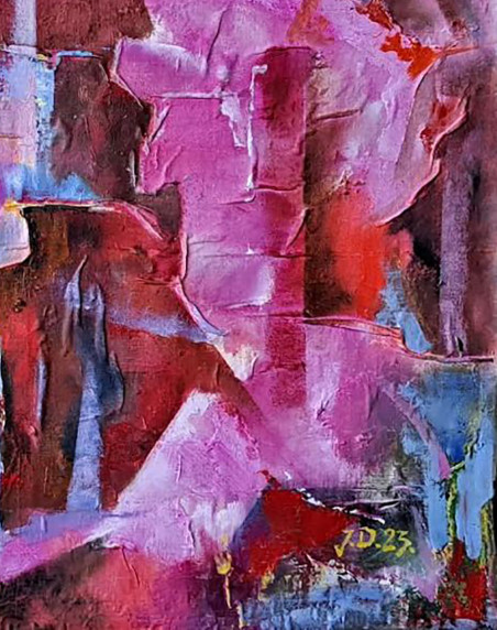 Pink original painting by Jonas Dailidėnas. Home