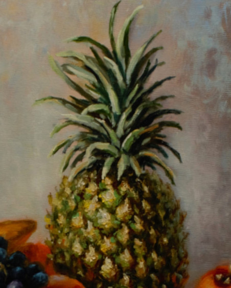 Still life with pineapple original painting by Irma Pažimeckienė. Still-Life