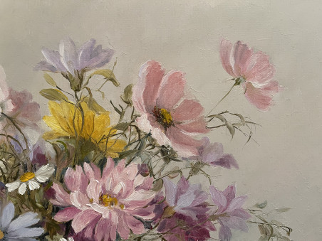 Pastel colors original painting by Danutė Virbickienė. Flowers