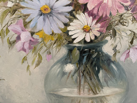 Pastel colors original painting by Danutė Virbickienė. Flowers