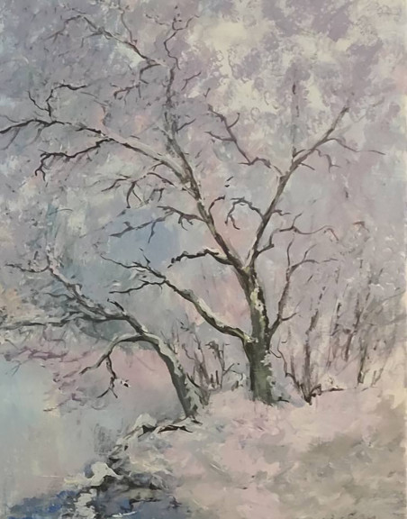 White Winter original painting by Birutė Butkienė. Home