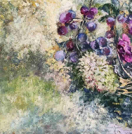 A basket of flowers original painting by Birutė Butkienė. Home