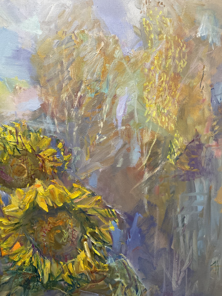 Sunflowers original painting by Jonas Šidlauskas. Flowers