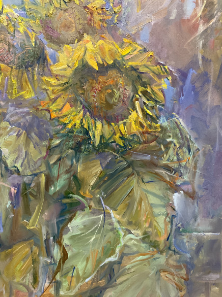 Sunflowers original painting by Jonas Šidlauskas. Flowers