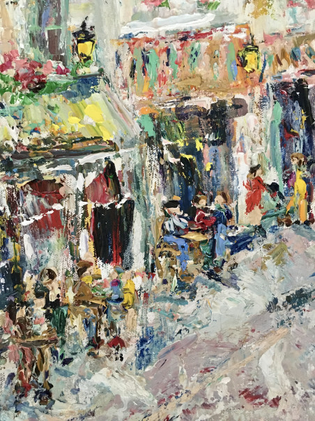 Paris. Montmartre original painting by Vilma Gataveckienė. Urbanistic - Cityscape