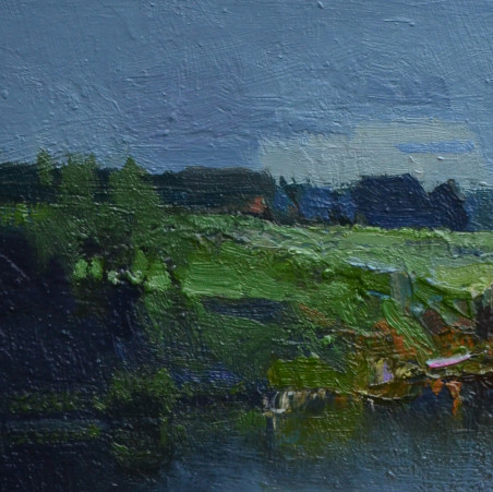 Oncoming rain original painting by Vytautas Laisonas. Home