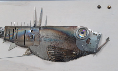 Fish - Cyborg original painting by Vladimiras Nikonovas. Home