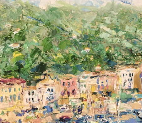 One day in Portofino original painting by Vilma Gataveckienė. Lithuanian Landscape Paintings