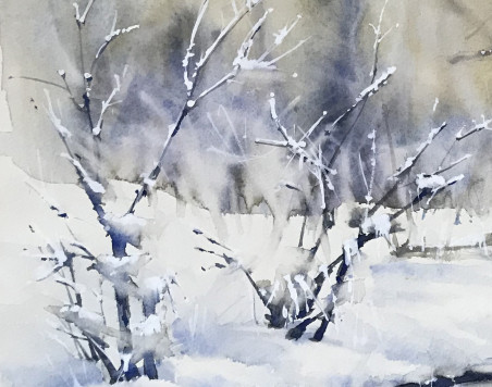 Freezing cold original painting by Nijolė Zubienė. Home