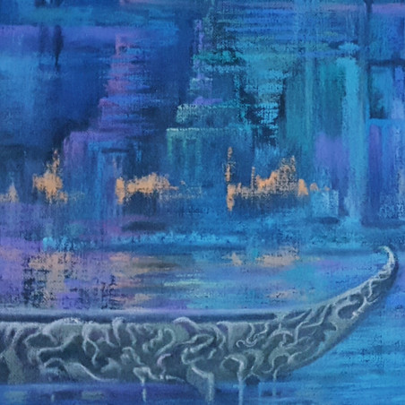 Other worlds. Guardian of the City of Reflections original painting by Linas Lapkritis. Home