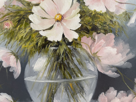 When it bloomed original painting by Danutė Virbickienė. Flowers