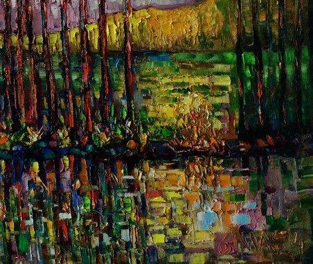 Forest Lake original painting by Simonas Gutauskas. Home