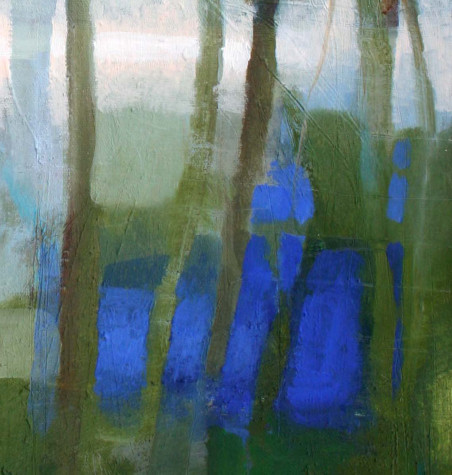 Bluish lake original painting by Giedra Purlytė. Abstract Paintings