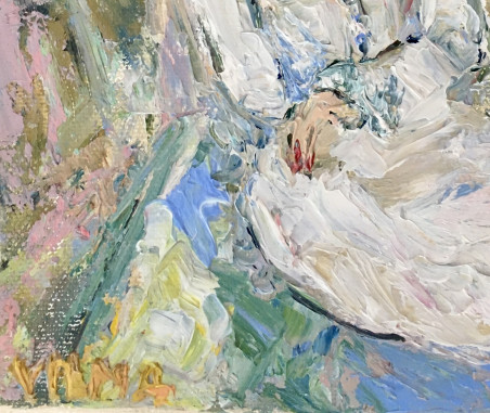 Vilma Gataveckienė tapytas paveikslas Young woman in a white dress, Tapyba su žmonėmis , paveikslai internetu