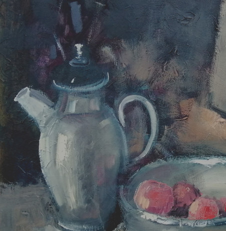 Dark still-life original painting by Vidmantas Jažauskas. Home