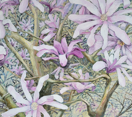 Magnolia original painting by Janina Celiešienė. Flowers