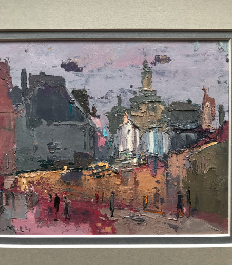 The old town, or, on the other side of the border, is always more beautiful original painting by Aidaras Merkevičius. Urbanis...