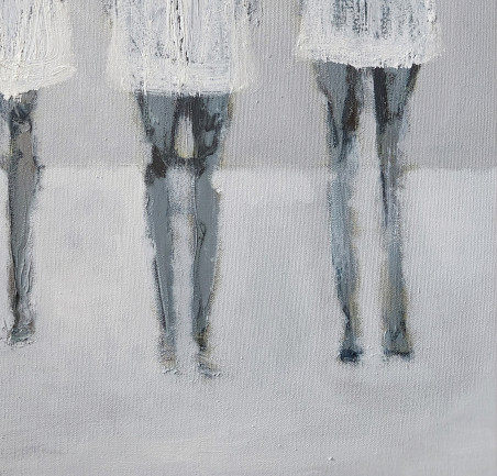 Four women original painting by Amilcar Rivera Munive. Home