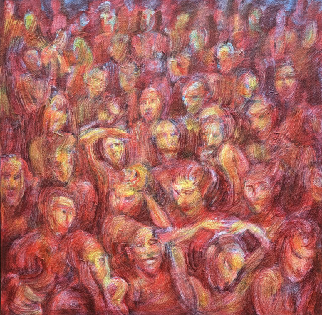 The audience original painting by Eglė Colucci. Paintings With People