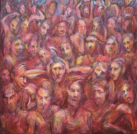 The audience original painting by Eglė Colucci. Paintings With People