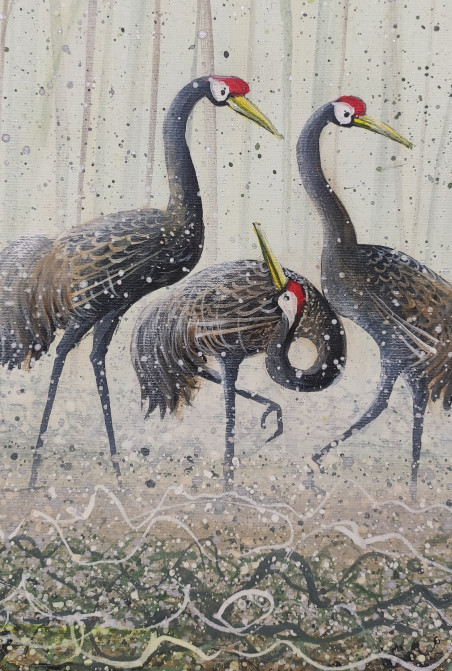 Cranes original painting by Gintaras Tadauskas. Home