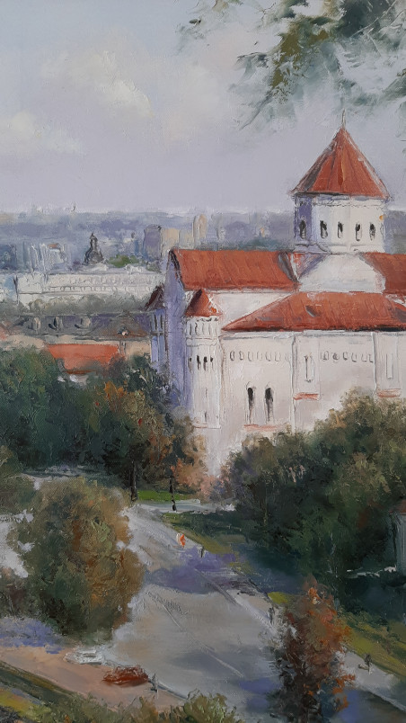 The view from Subačius hill original painting by Aleksandras Lysiukas. Curated Collections