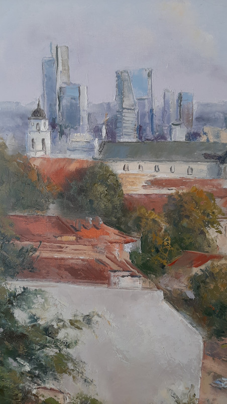 The view from Subačius hill original painting by Aleksandras Lysiukas. Curated Collections