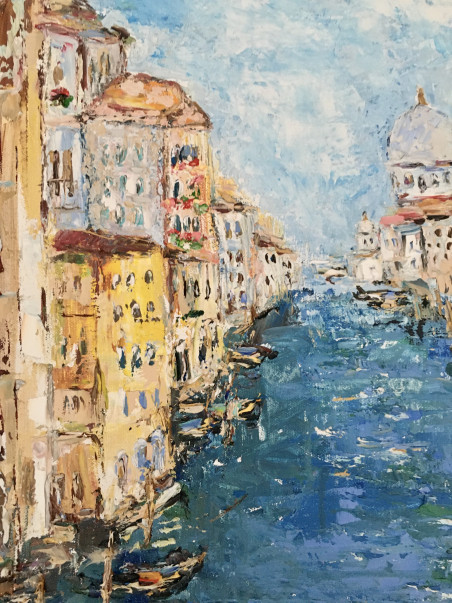 Venice, Grand Canal original painting by Vilma Gataveckienė. Lithuanian Landscape Paintings