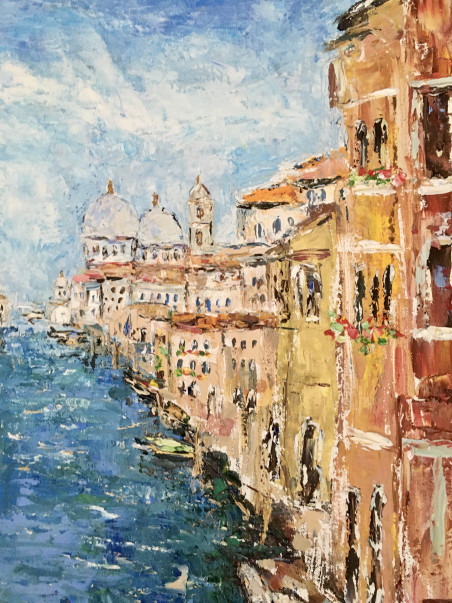 Venice, Grand Canal original painting by Vilma Gataveckienė. Lithuanian Landscape Paintings