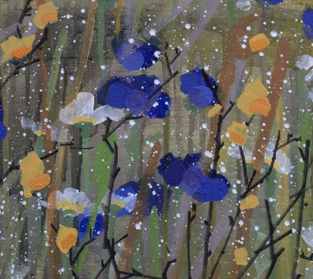 Wild meadow in the evening original painting by Laura Aitmanė. Home